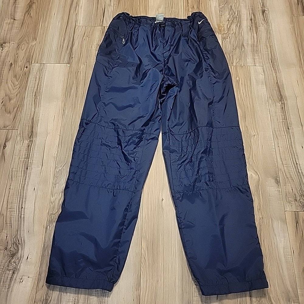 Vintage Nike Windbreaker Nylon Pants‎ Womens XL Navy Blue Gray Tag